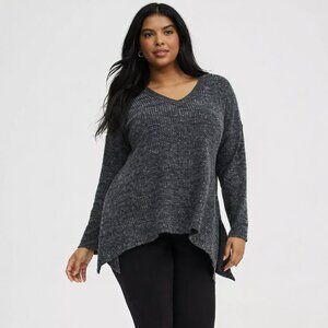 Torrid Size 2 Brushed Waffle Sharkbite Top NWT Black/Charcoal 18/20